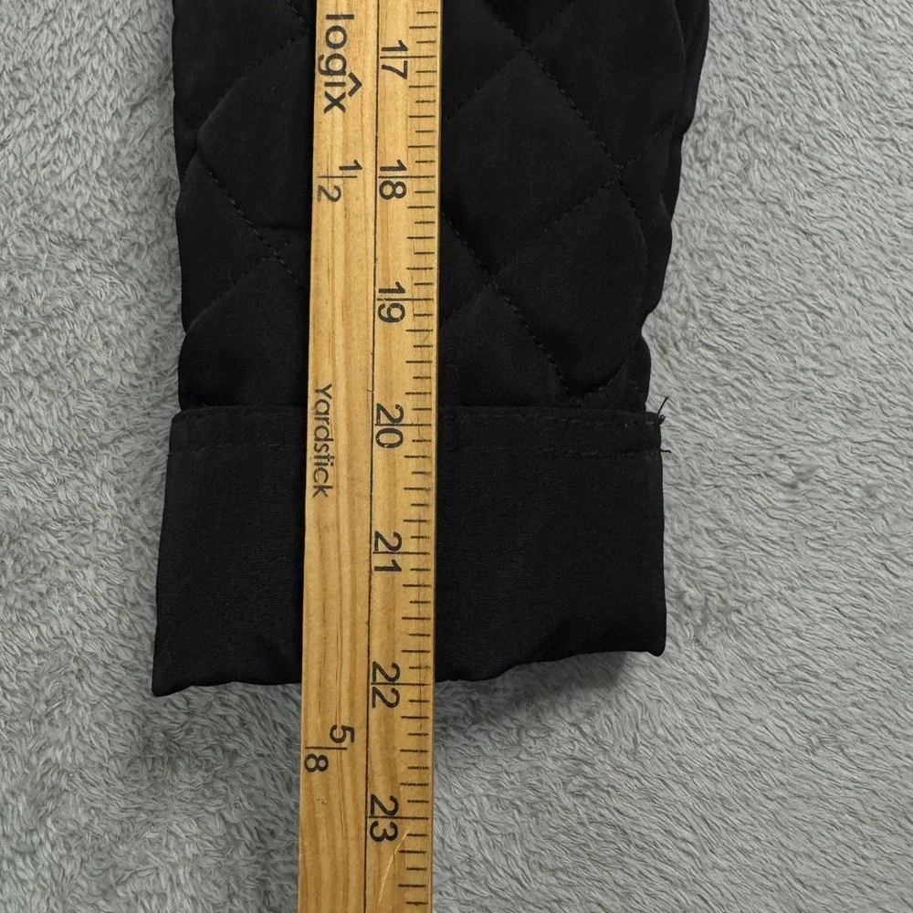 Laundry by Design Black Quilted Hooded Parka Jacket Women's Size Small‎ Full Zip